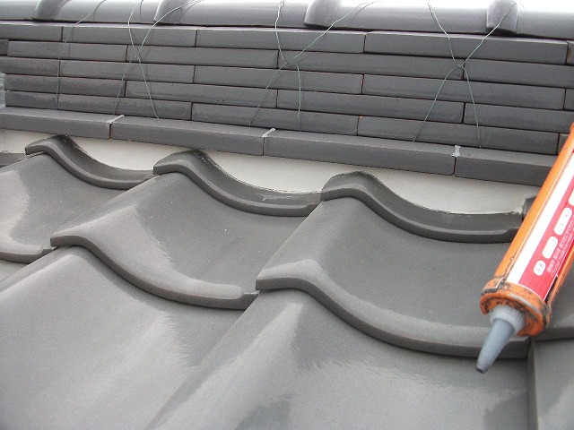 漆喰の詰め直し完了